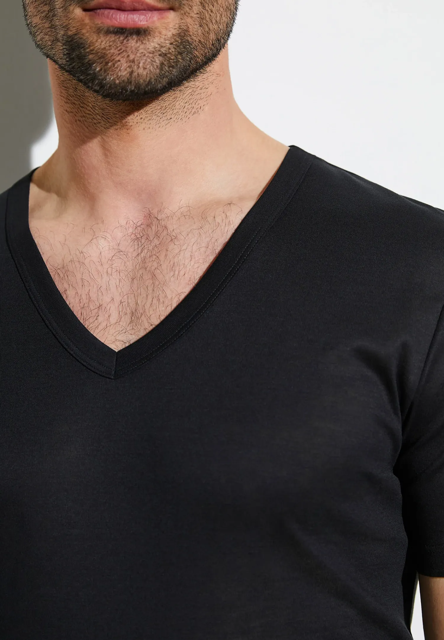 Zimmerli T-Shirts>Businessclass Shirtkurzarmv-Ausschnitt-Black