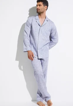 Zimmerli Pyjamas>Cottonsateenprint Paisleyblue