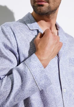 Zimmerli Pyjamas>Cottonsateenprint Paisleyblue