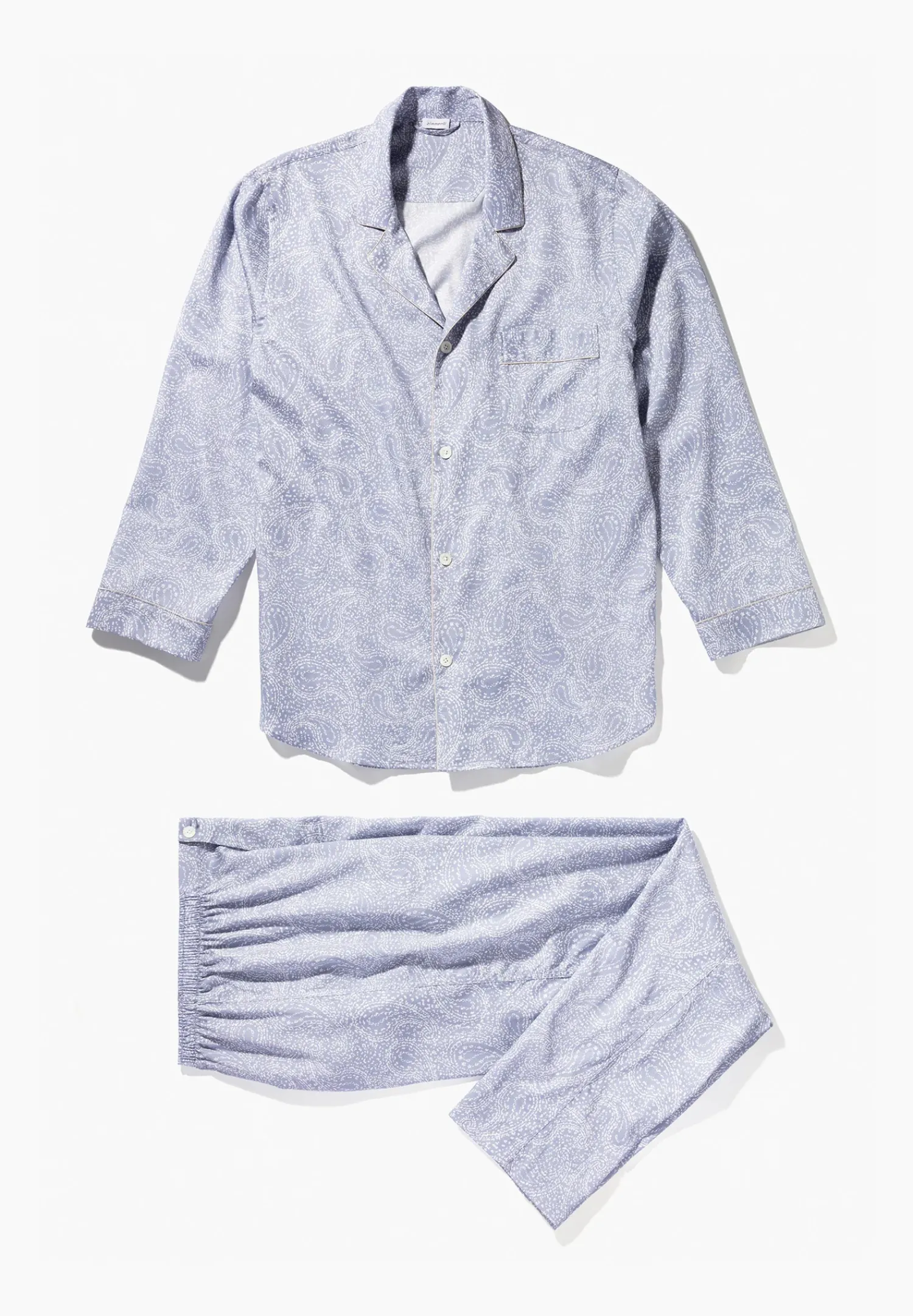 Zimmerli Pyjamas>Cottonsateenprint Paisleyblue