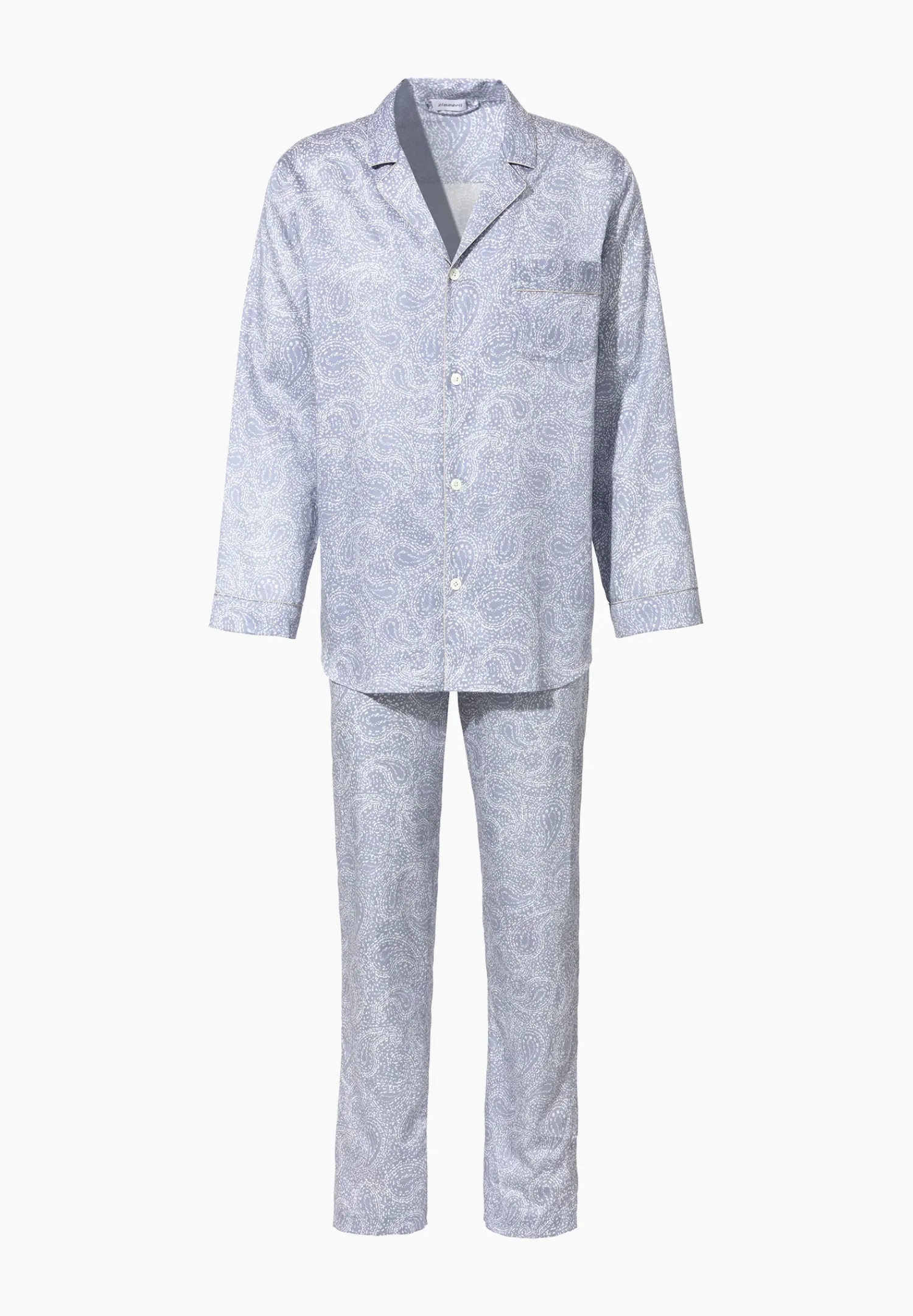 Zimmerli Pyjamas>Cottonsateenprint Paisleyblue