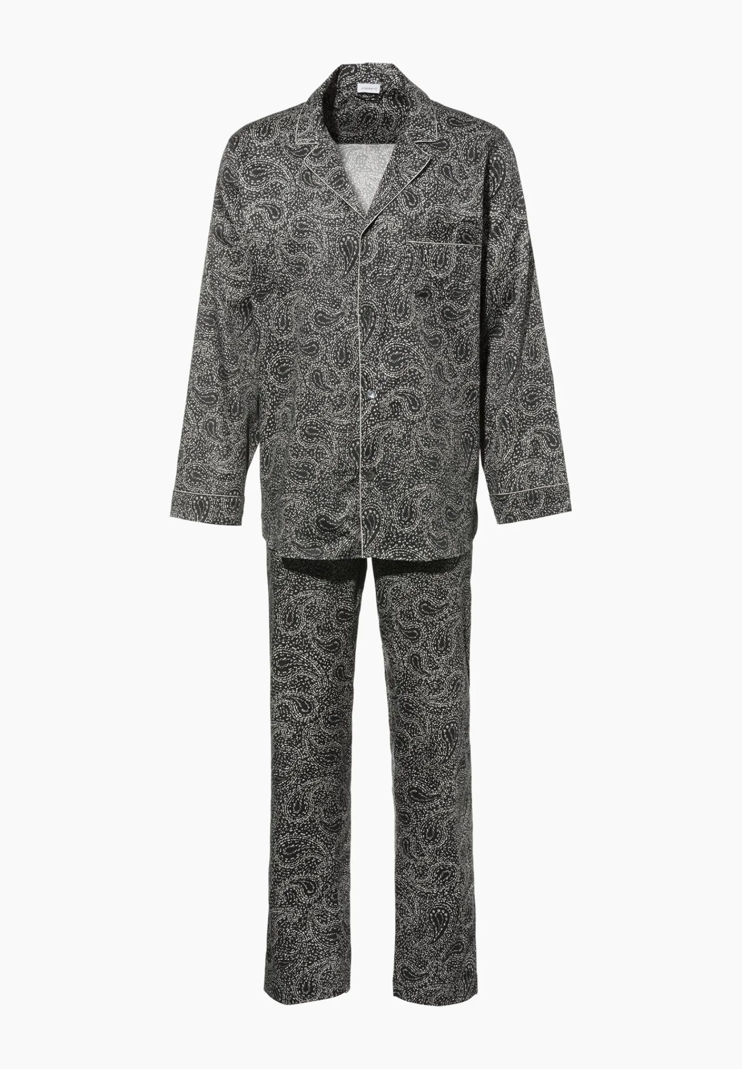 Zimmerli Pyjamas>Cottonsateenprint Paisleydarkblue