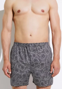 Zimmerli Boxershorts>Cottonsateenprint Paisleydarkblue