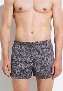 Zimmerli Boxershorts>Cottonsateenprint Paisleydarkblue