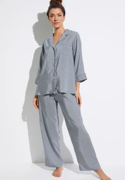 Zimmerli Pyjamas>Femininestripes Armel-Bluestripes