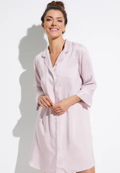 Zimmerli Nachthemden>Femininestripes Armel-Lilacstripes