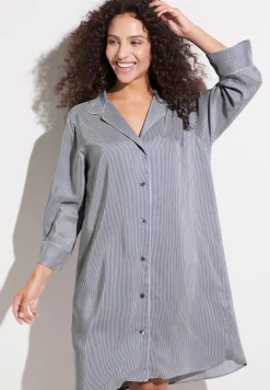 Zimmerli Nachthemden>Femininestripes Armel-Bluestripes