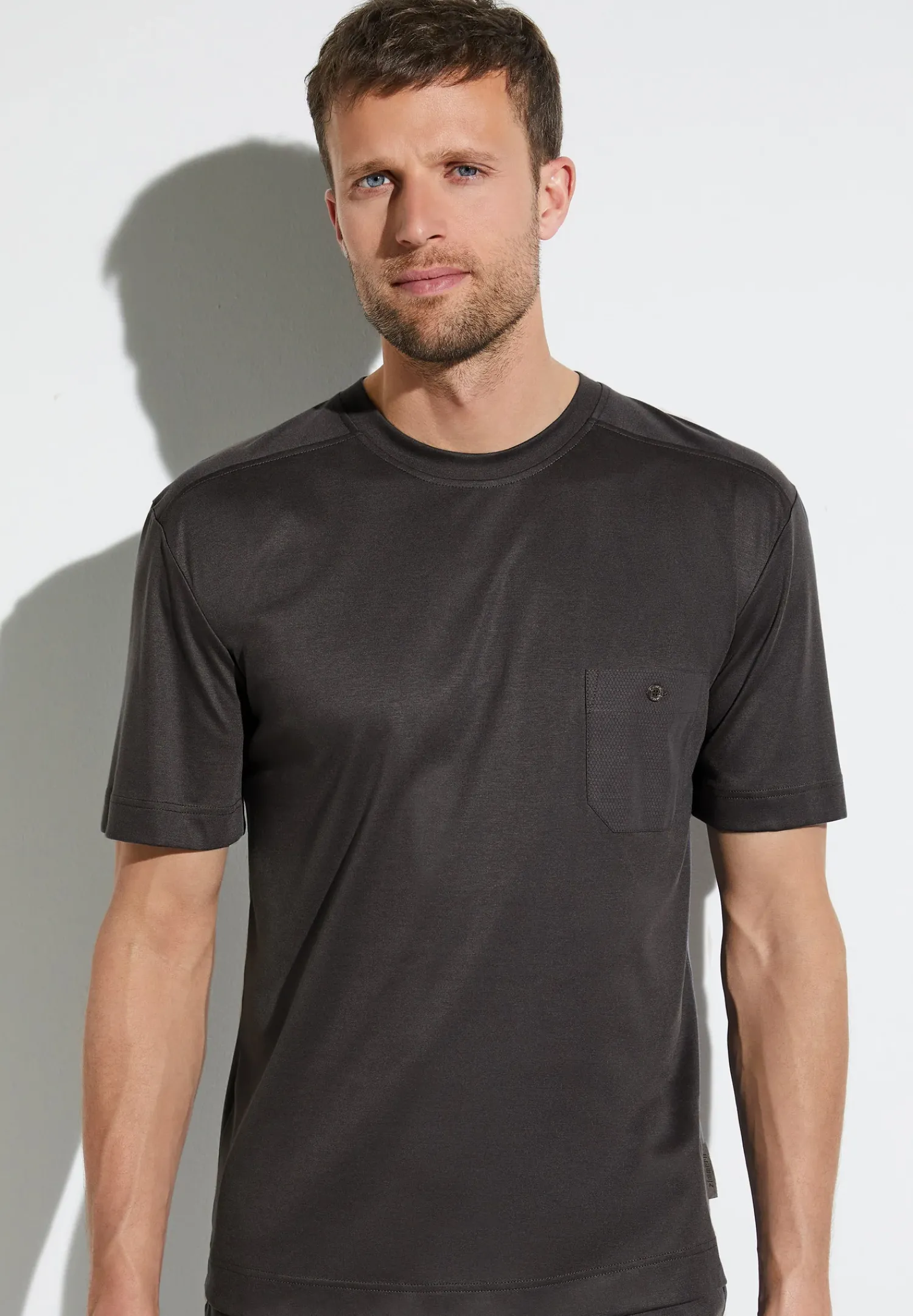 Zimmerli T-Shirts>Modernlounge Shirtkurzarm-Phantom