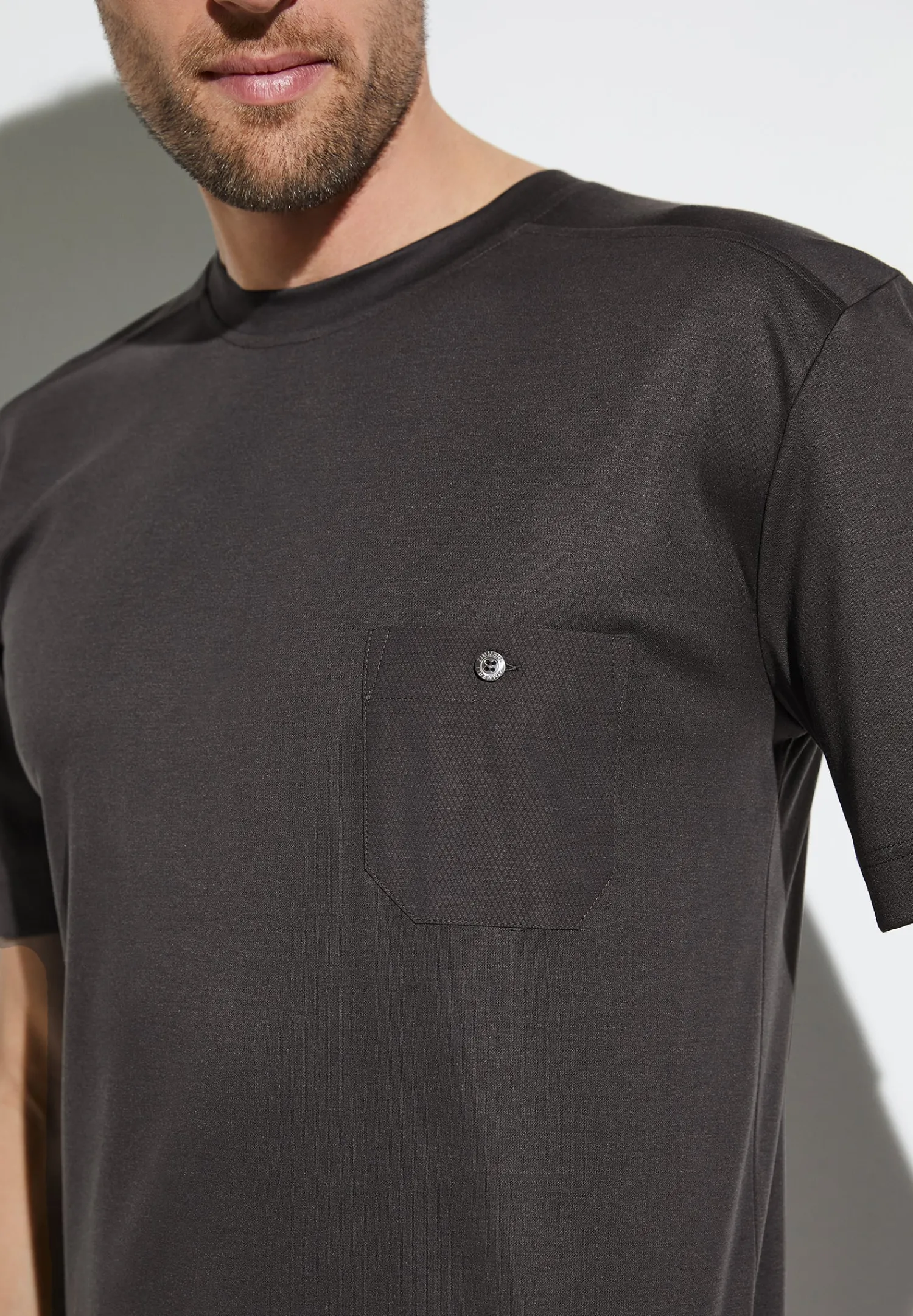 Zimmerli T-Shirts>Modernlounge Shirtkurzarm-Phantom