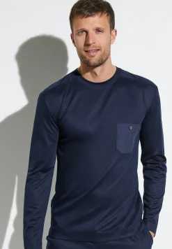 Zimmerli T-Shirts>Modernlounge Shirtlangarm-Midnight
