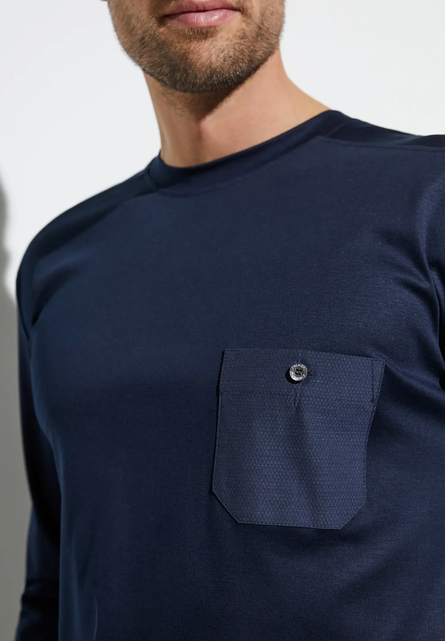 Zimmerli T-Shirts>Modernlounge Shirtlangarm-Midnight