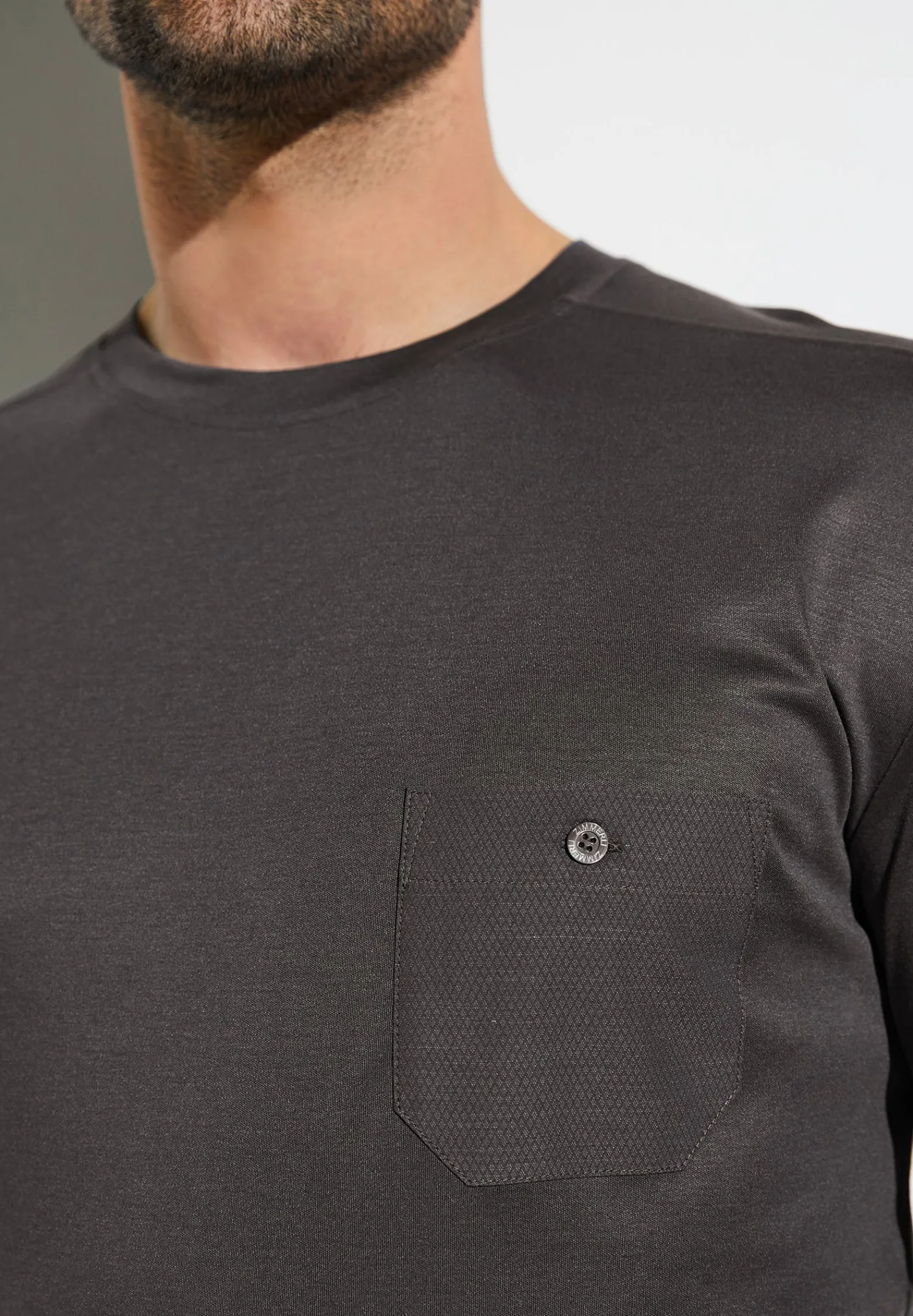 Zimmerli T-Shirts>Modernlounge Shirtlangarm-Phantom