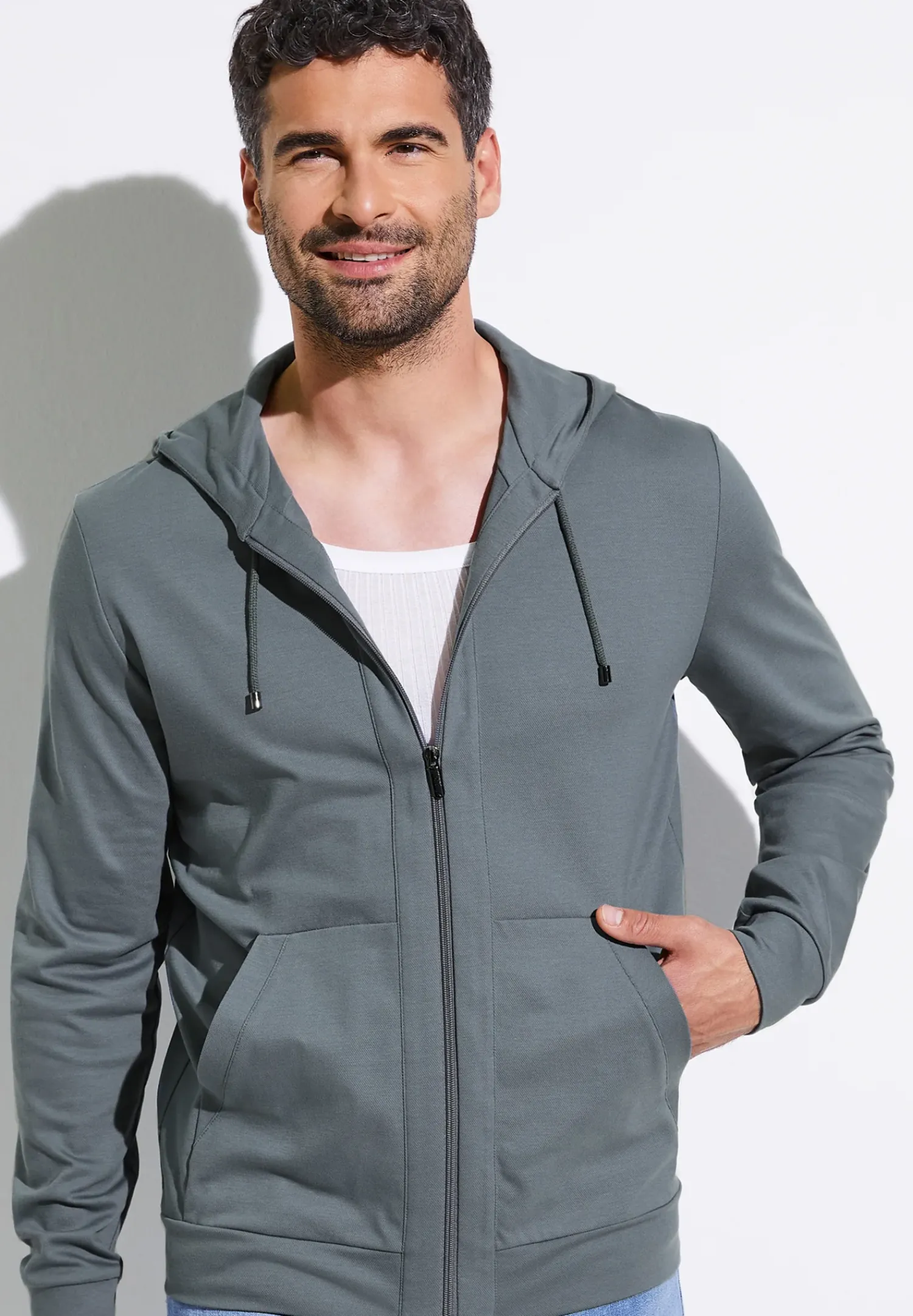 Zimmerli Jacken>Piquelounge Steelblue