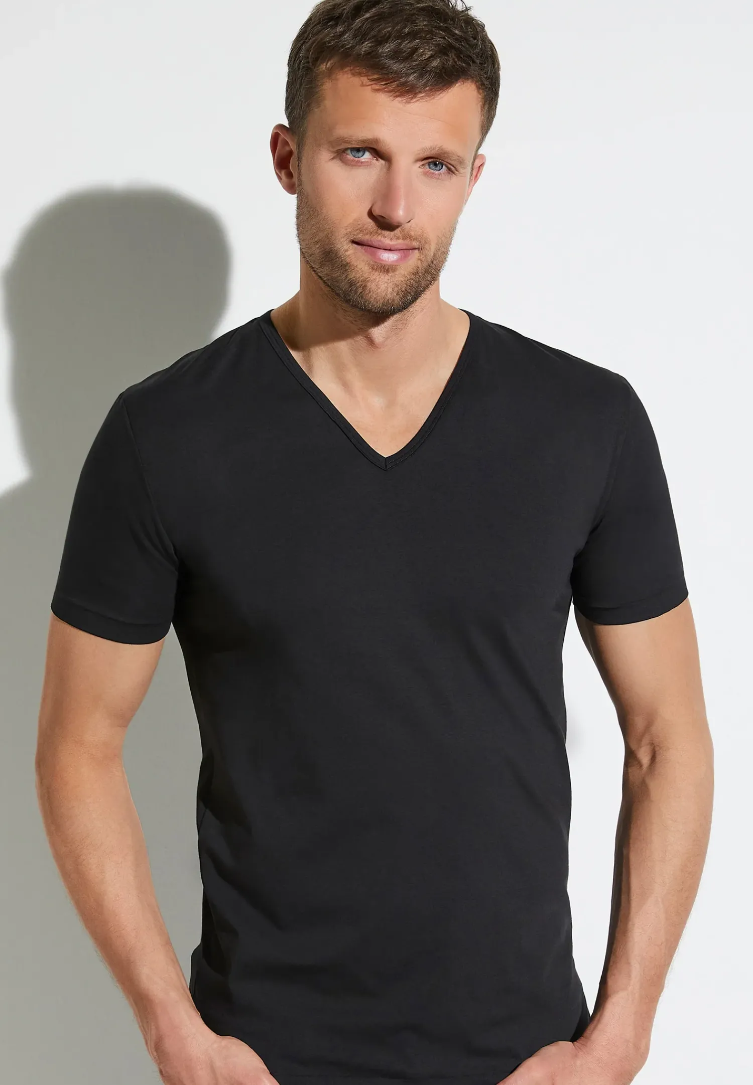 Zimmerli T-Shirts>Purecomfort Shirtkurzarmv-Ausschnitt-Black