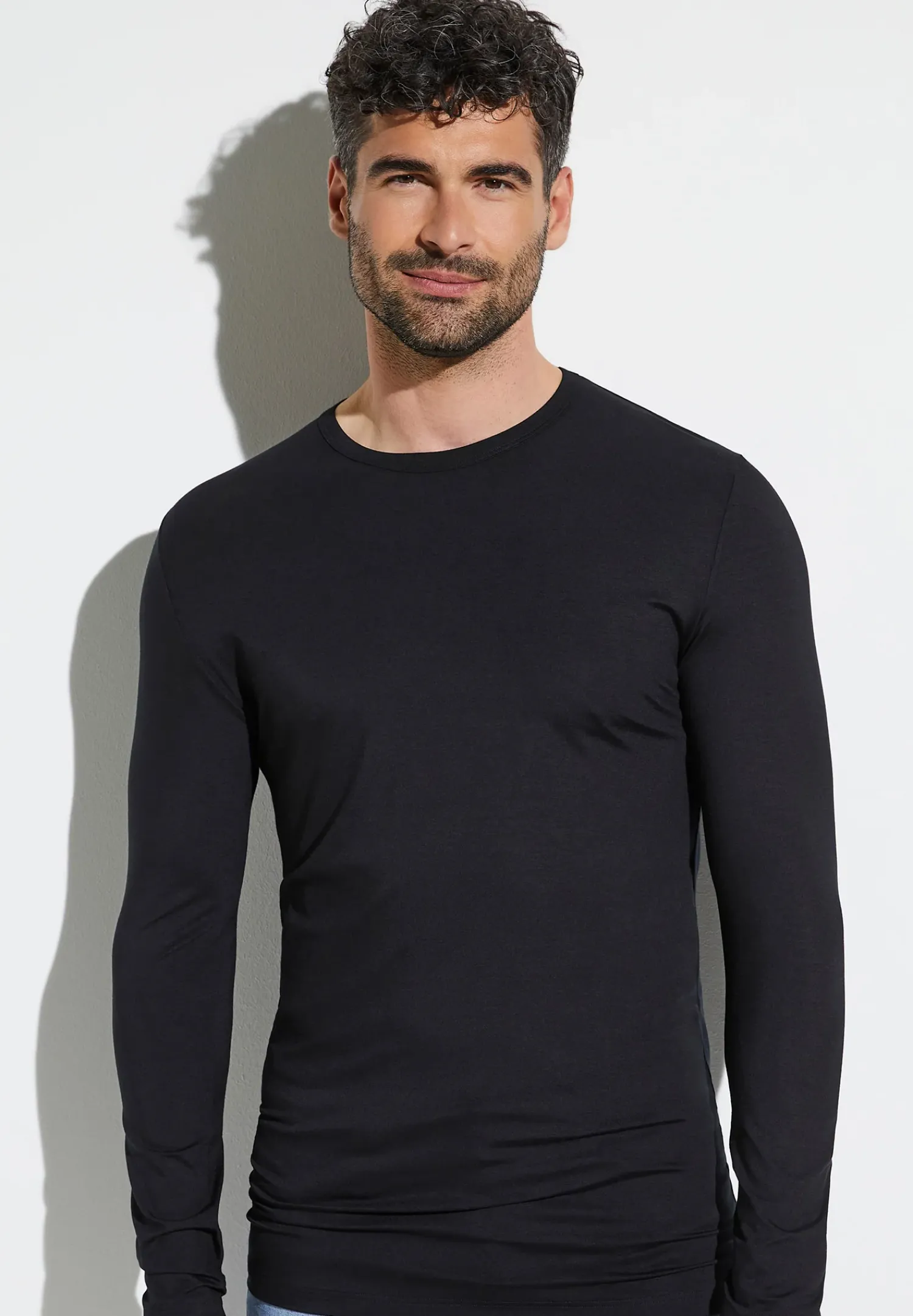 Zimmerli T-Shirts>Pureness Shirtlangarm-Black