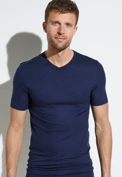 Zimmerli T-Shirts>Pureness Shirtkurzarmv-Ausschnitt-Navy