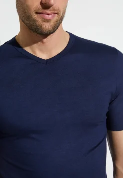 Zimmerli T-Shirts>Pureness Shirtkurzarmv-Ausschnitt-Navy