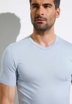 Zimmerli T-Shirts>Pureness Shirtkurzarmv-Ausschnitt-Skyblue