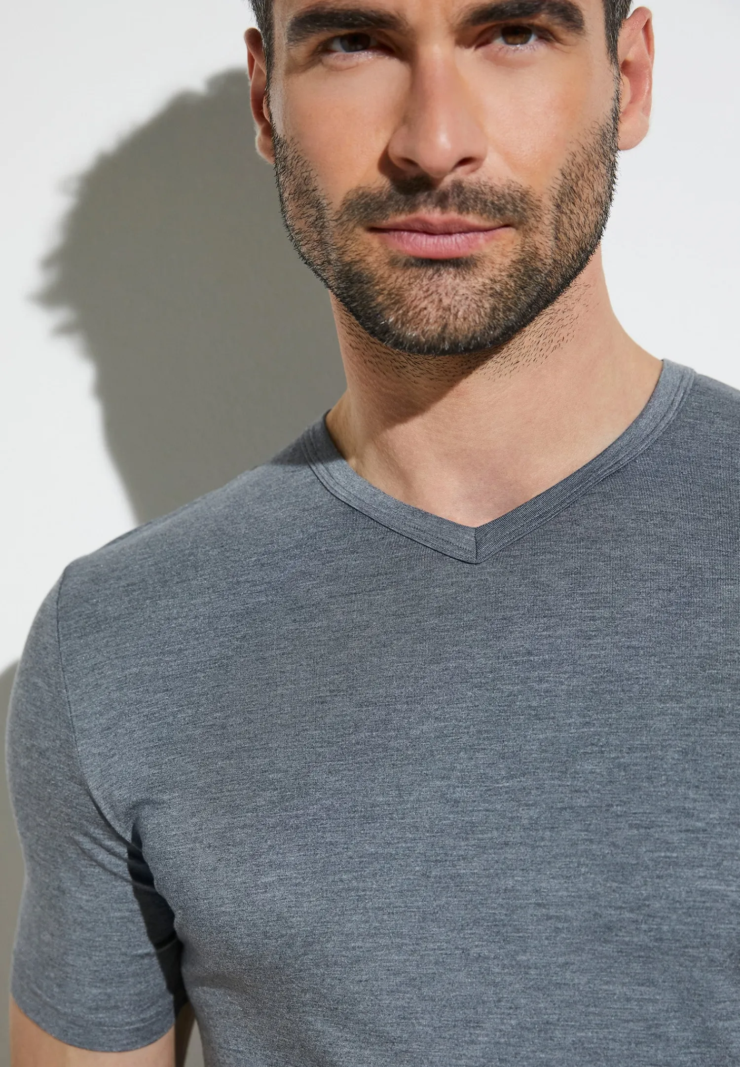 Zimmerli T-Shirts>Pureness Shirtkurzarmv-Ausschnitt-Greymelange