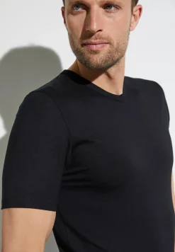 Zimmerli T-Shirts>Pureness Shirtkurzarmv-Ausschnitt-Black