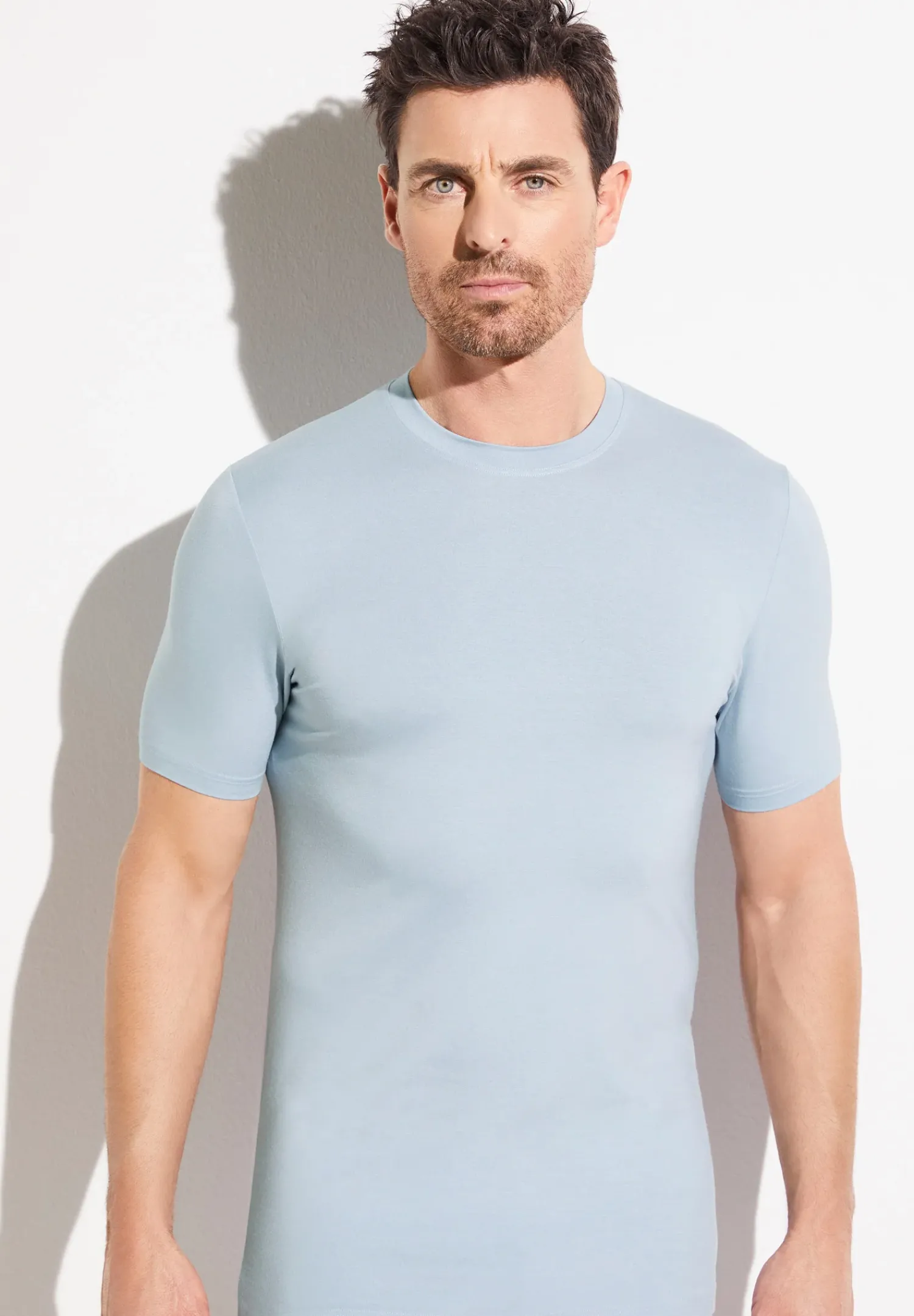 Zimmerli T-Shirts>Pureness Shirtkurzarm-Skyblue
