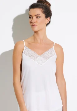 Zimmerli Spaghetti Tops>Silkcharmeuse White