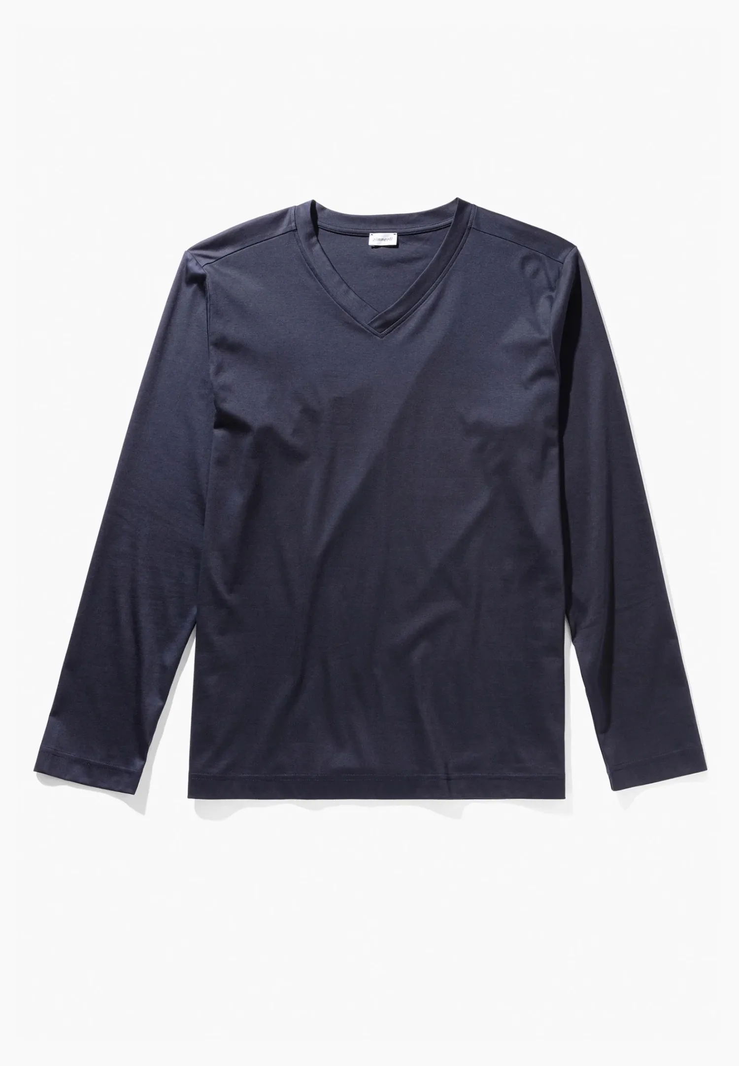 Zimmerli T-Shirts>Supremegreencotton Shirtlangarmv-Ausschnitt-Navy